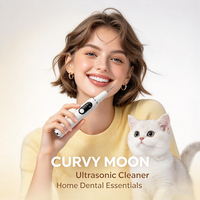 CURVY MOON Détartreur dentaire ultrasonique portable, éliminateur de tartre, blanchisseur de dents, éliminateur de plaque pour dents humaines