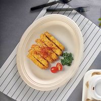 Plat de service jetable durable de qualité supérieure 10 x 8 pouces, ovale, pour les fêtes, les dîners, les barbecues en plein air, les buffets, les réunions festives