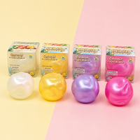 Balle anti-stress en satin perlé à l'huile de coco, jouet sensoriel souple, boîte de 12 pièces, 8 x 6 cm, pour enfants