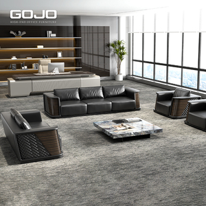 Juego de sofá de oficina de cuero rectangular moderno de Venta caliente muebles de sofá seccional directo de fábrica para recepción, uso de salón de negocios - Product Image 1