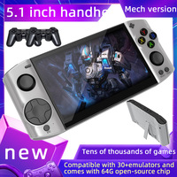 Console de jeu portable M4 Mech Edition, nouvelle console de jeu portable de style mecha pour deux joueurs (8 Go), top 10 des émulateurs, système d'exploitation compatible PSP, jeu RPG