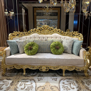 Ensemble de canapés modulables au design français de luxe Pieds en bois doré Style royal pour hôtel Villa-Exquisite Parisian Style Dubai - Product Image 1
