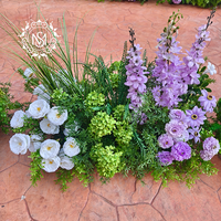 Centre de table floral artificiel blanc et vert style frais, arrangement floral pour table de mariage et décoration de fête
