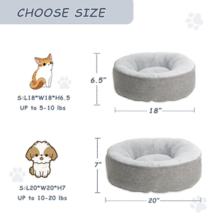 Warm <b>Plush</b> Waterproof Oxford Fabric Sustainable Donut Dog Bed Cave Solid Classic Removable Washable All Seasons Carton - Product Image 4
