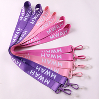 Cordón de poliéster personalizado con impresión a todo color por transferencia térmica, correa para el cuello, soporte para tarjetas de identificación para eventos, con gancho de color personalizado