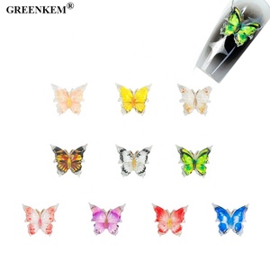 Breloques pour les <span class=keywords><strong>ongles</strong></span> OEM Goutte d'huile Butterfly Art Nouveau design Décoration d'ailes de papillon en alliage d'impression couleur Nails Art - Product Image 5