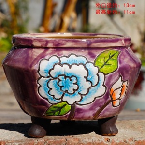 Maceta <span class=keywords><strong>de</strong></span> Arcilla Rústica Pintada a Mano Estilo Retro MSH para Suculentas, Decoración <span class=keywords><strong>de</strong></span> Jardín - Product Image 5