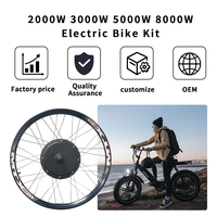 Kit de conversion de vélo électrique US Stock 5000W 72V Kit complet Moteur moyeu brushless super puissant 3000W Batterie lithium 20Ah Écran LCD couleur