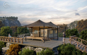 Tente de glamping en bois de haute qualité, imperméable et spacieuse, pour une accommodation de safari africain dans la <span class=keywords><strong>jungle</strong></span> <span class=keywords><strong>tropicale</strong></span> - Product Image 2