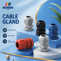 Konektor Kabel Tahan Air HCSL Nylon Low Voltage Cable Gland IP68 Plastik dengan Pengurang Beban Kabel PG7-PG21 CE RoHS Hitam -40C~+80C