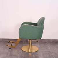 Fauteuil de Barbier en Cuir Gris Hydraulique Inclinable Durable pour Salon de Coiffure et Salon