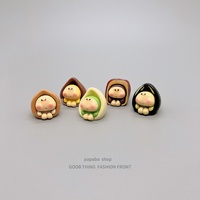 Cashew-Shaped Plastic Resin Artistic Injection-Molded Cute Desktop Ornament-Plant Theme Stress Relief for Computer Workspaces