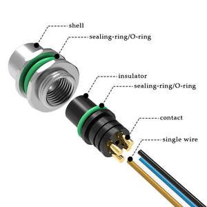 Connecteur électrique de montage sur panneau à 4 broches Westsaim M12-A-4p, femelle automobile, laiton plaqué or et nickel, étanche IP67, 4A 250V - Product Image 4