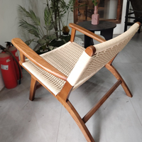 Chaise de salon d'extérieur en bois massif, premium, imperméable, ergonomique, pour hôtel et villa, écologique et saine