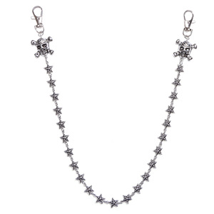 โซ่คล้องกางเกงรูปหัวกะโหลก ยี่ห้อ Yueli Star Chain สีเงินทิเบต แบบเส้นเดี่ยว สไตล์ลำลอง ฮิปฮอป สำหรับใส่กับกางเกงยีนส์ - Product Image 5