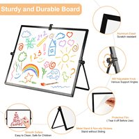 Nouveau design petit tableau blanc portable de bureau double face noir mini tableau blanc magnétique effaçable à sec pliable avec support