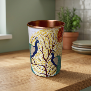 Vaso de Cobre con Diseño de Pavo Real Oriental, de Pared Simple, Reutilizable, para Regalos de Té de la Tarde - Product Image 6
