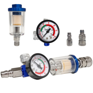 Compact Oil Water Separator Inline Air Regulator Gauge <b>Set</b> for Compressor Sprayer -001 - Product Image 4