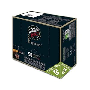 เวอร์กนาโน อีเอสเพรสโซ อาราบิก้า ชุดแคปซูลกาแฟแบบใช้แล้วทิ้ง 50 ชิ้น แคปซูลขนาดเล็ก ย่อยสลายได้ [0.17/แคปซูล] กระดาษ โลหะ พลาสติก เซรามิก - Product Image 1