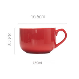 Bol à soupe en céramique personnalisé jumbo de 650 ml, grande capacité, bol à nouilles en céramique, bol à petit-déjeuner, tasse à lait d'avoine, tasse à café pour <span class=keywords><strong>enfants</strong></span> - Product Image 6