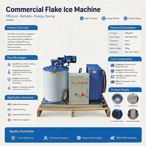 Générateur de glace en flocons sur mesure de grande capacité, refroidi par air, unité de glace d'eau douce pour l'industrie de transformation alimentaire - Product Image 2
