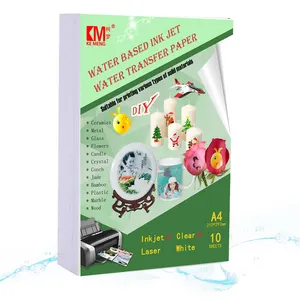 Wasserdia-Aufkleber papier Inkjet 10 Blatt Premium-Transfer papier im Format A4 Klares transparentes bedruckbares Wasser rutschen papier