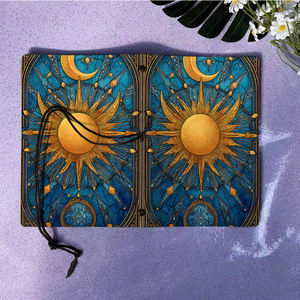 Vintage A6 Notebook Cyber Monday Regalo para equipos legales después de un caso exitoso Gana con patrones de vidrieras Sun Moon Patt - Product Image 6