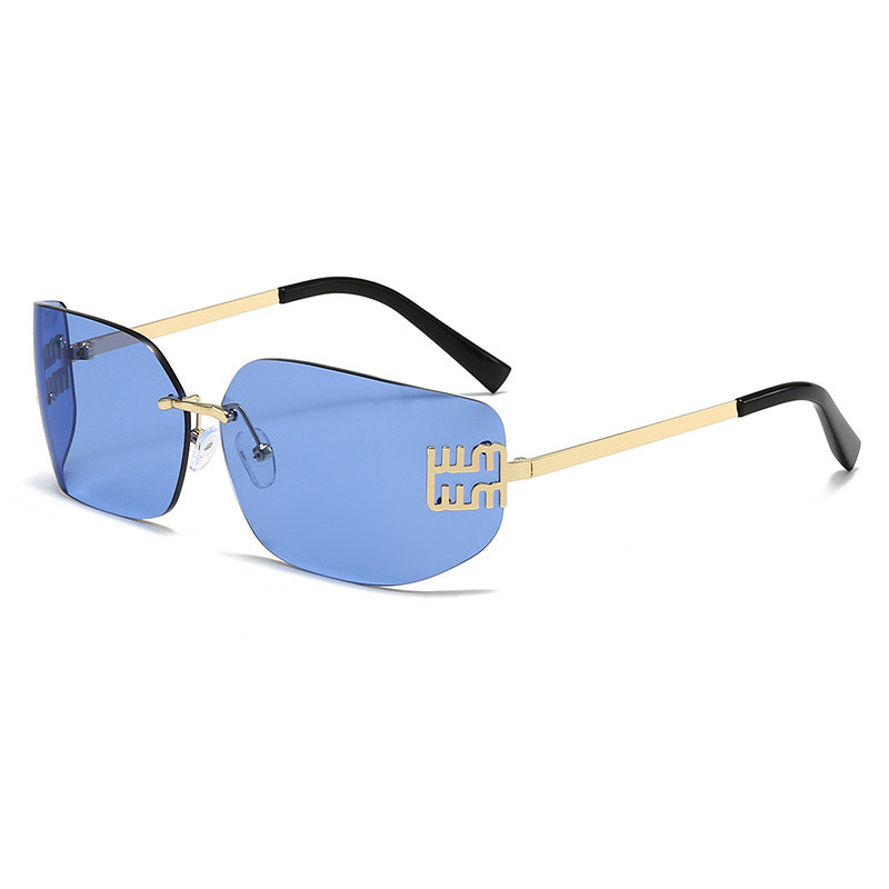 Cornice dorata blu