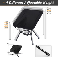 Chaise de camping pliable compacte moderne en alliage d'aluminium ultraléger personnalisée pour la randonnée en plein air