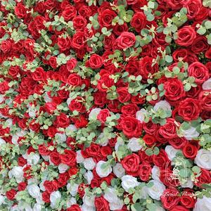 ตกแต่งพื้นหลังงานแต่งงานเทียมแบบไล่เฉดสีเองดอกไม้ผ้าฐานผ้าไหมเทียมหญ้าสีเขียวเทียมติดผนังสีขาว - Product Image 6