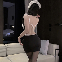 Costume de secrétaire ludique et élégant, tenue de femme de chambre chic, jupe moulante de bureau, robe de jeu de rôle séduisante, tenue coquine d'élite