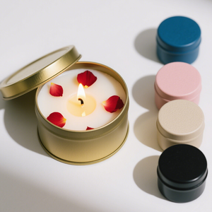 Factory Wholesale Custom Tea Canister 4oz 8oz 10oz Candle Can Tin Soy Wax Scented Candle Can <b>Tinplate</b> Round Can - Product Image 3