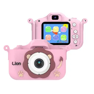 X8S Mini dual lens Kids camera 1080P cartoon lion children camera adorable toy kids selfie digital camera as gift prize