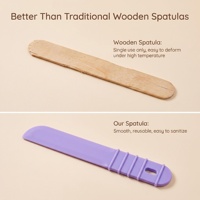 Bâtonnets mélangeurs en silicone réutilisables 2-en-1 portables, spatules à cire antiadhésives, grattoir pour épilation, applicateur de cire dure pour usage domestique