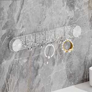 5 <b>Hooks</b> Rotating Suction Cup Punch-Free Strong Load-Bearing Plastic Bathroom Towel Rack <b>Wall</b> Mounted Corrugated Row <b>Hook</b> Single - Product Image 2