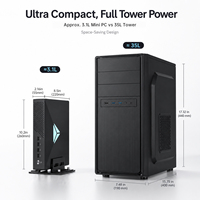Mini PC para Juegos, Intel Core I9 9900T, GTX 1660S 6G, DDR4 64GB, NVMe, SATA, Doble LAN, Mini PC para Oficina y Juegos Ligeros