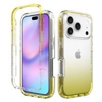 Coque de téléphone dégradée 2-en-1 en gros pour iPhone 14 15 16 Pro Max, protection intégrale aux couleurs contrastées, coque hybride anti-jaunissement