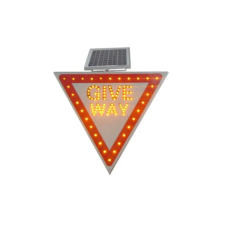 Give way solar led Triangle traffic warning sign led Triangle