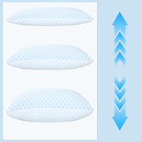 Oreiller de camping en mousse à mémoire de forme déchiquetée pour les personnes qui ont chaud pendant leur sommeil, oreillers de lit réglables, soutien ferme et doux, avec housse lavable