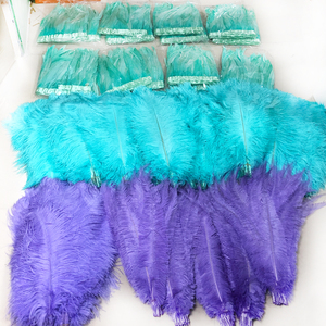 Aqua Color <span class=keywords><strong>Nando</strong></span> pluma púrpura avestruz plumas turquesa cóctel pluma Gallo cola ajuste para carnaval ala Decoración - Product Image 1