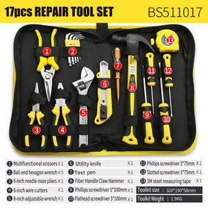 17-teiliges Chrom-Vanadium-Stahl Werkzeugset mit Reißverschluss-Tragetasche Langlebige Handwerkzeuge für Heimwerker und Wartung - Product Image 2