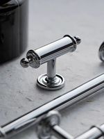 Poignées de meuble en laiton massif chromé, finition argent poli, pour armoires de cuisine, longues, en promotion