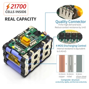 Tpcell 12Ah/15ah thay thế pin <span class=keywords><strong>Lithium</strong></span> <span class=keywords><strong>ion</strong></span> cho <span class=keywords><strong>Makita</strong></span> 18V 21700 LXT BL1850 bl1840 với BMS - Product Image 3