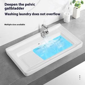 Vente en gros de cuvette de blanchisserie en céramique installation profonde de comptoir de cuvette de salle de bains lavabo de salle de bains avec <span class=keywords><strong>la</strong></span> planche à laver - Product Image 4