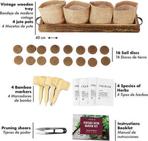 Kit de culture de <span class=keywords><strong>jardin</strong></span> urbain vintage pour herbes aromatiques Kit d'herbes d'intérieur pour adultes démarreur de plantes - Product Image 3