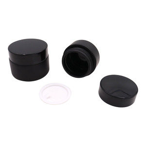 Emballage de luxe écologique en verre noir avec couvercle noir pour crème et soin du visage, disponible en 5g, 10g, 15g, 20g, 30g, 50g, 60g, 100g - Product Image 4