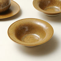 Assiette à soupe haut de gamme Jiutian en paille brûlée, résistante au micro-ondes, design moderne, vaisselle de restaurant intégrée