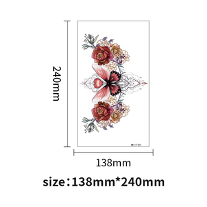 Pegatina de <span class=keywords><strong>Tatuaje</strong></span> Temporal Personalizada <span class=keywords><strong>para</strong></span> Mujer, <span class=keywords><strong>para</strong></span> Cubrir Cicatrices en Brazo o Pecho, con Diseño de Mariposa y Flor - Product Image 5