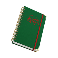 Carnet de notes de Noël Yonghao A5, 100 feuilles, reliure spirale, couverture en tissu et cuir, planificateur quotidien, cadeau estampé à chaud pour les étudiants