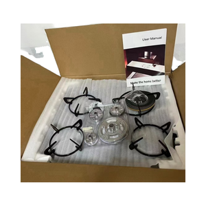 فرن مطبخ منزلي متعدد الوظائف بأربعة مواقد غاز متكامل من الفولاذ والزجاج - Product Image 4